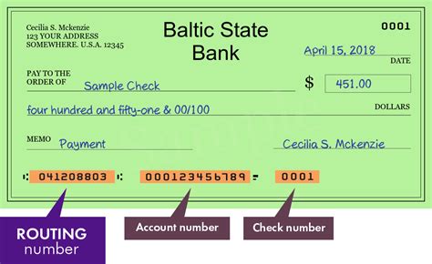 baltic state bank routing number